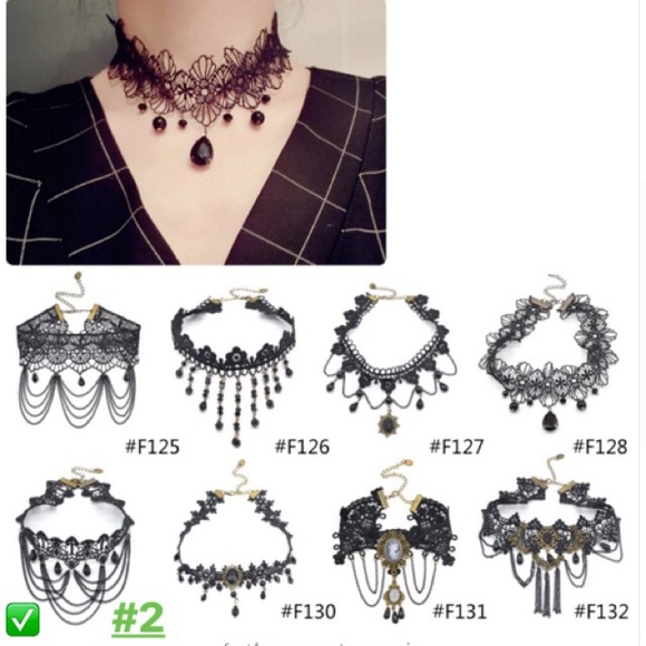 Choker Vampires Gothic Crochet Costume Lace Necklace - Picture 1 of 15